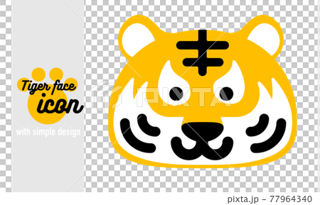 Vector illustration of tiger face with simple and cute design Vector illustration of tiger face with simple and cute design 77964340