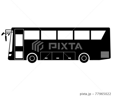 Sightseeing Bus Black And White Silhouette Stock Illustration