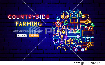 Countryside Neon Banner Design 77965046