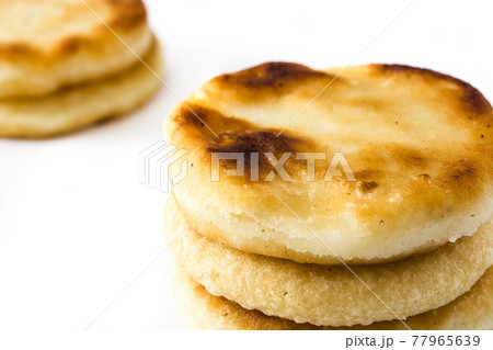 Arepas isolated on white background 77965639