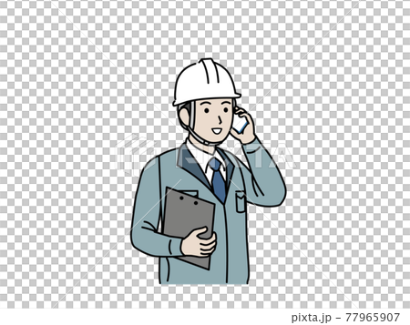 Site director, architect, factory manager, male, calling, contacting during a call, last material Site director, architect, factory manager, male, calling, contacting during a call, last material 77965907