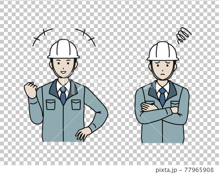 Site director architect factory manager male guts pose troubled pose illustration material 77965908