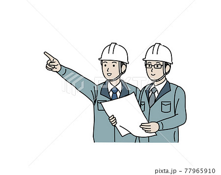 打ち合わせをする 現場監督 建築士 男性 計画 スケジュール イラスト素材 打ち合わせをする 現場監督 建築士 男性 計画 スケジュール イラスト素材 77965910