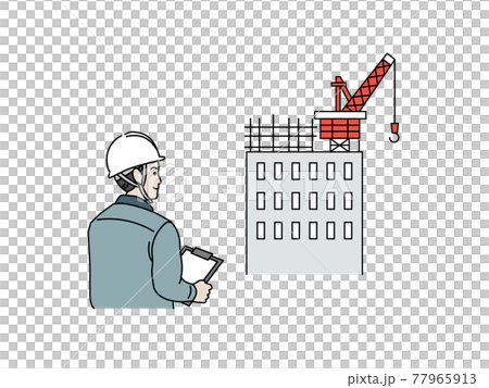 Site director architect male under construction Illustration material 77965913