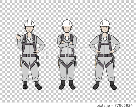 鳶職　鳶工　親方　職人　男性　労働者　全身　イラスト素材 77965924