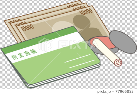 Passbook, seal and money Passbook, seal and money 77966852