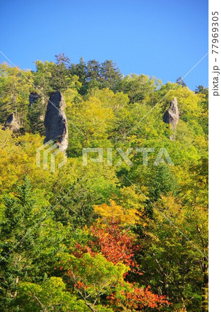 北海道東川町 天人峡の見返り岩 北海道東川町 天人峡の見返り岩 77969305