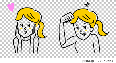 照れる・テヘペロのかわいいの女性のイラスト素材 照れる・テヘペロのかわいいの女性のイラスト素材 77969663
