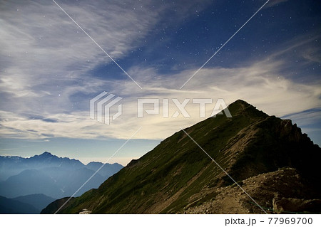 唐松岳登山の朝焼け 77969700