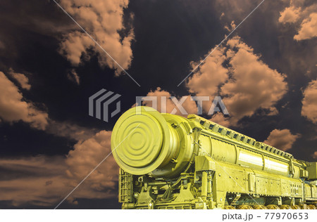 Russian modern weapons at night against the sky, Russia Russian modern weapons at night against the sky, Russia 77970653
