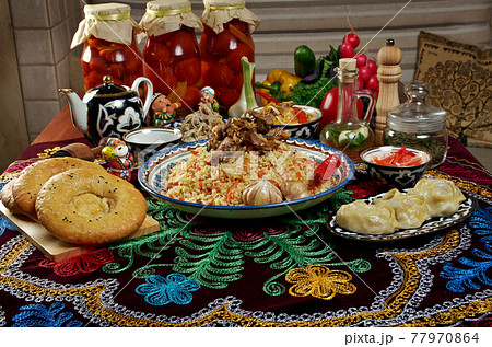food set  Central Asian cuisine 77970864