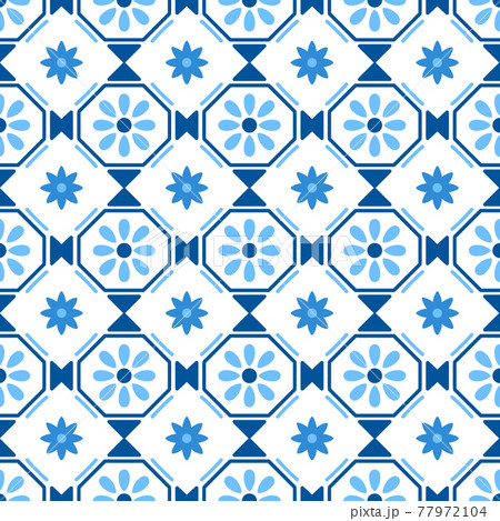 Ceramic tile pattern made in Mediterranean style inspired by Portuguese, Sicilian and Spanish tile Ceramic tile pattern made in Mediterranean style inspired by Portuguese, Sicilian and Spanish tile 77972104