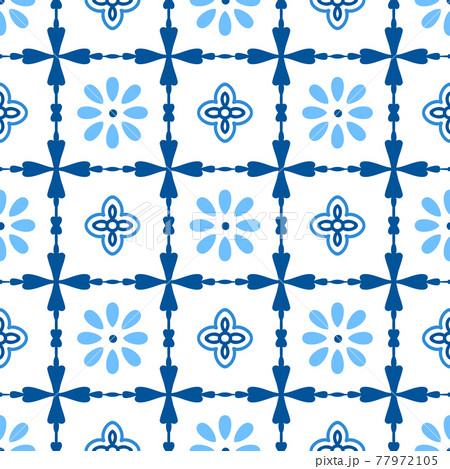 Ceramic tile pattern made in Mediterranean style inspired by Portuguese, Sicilian and Spanish tile Ceramic tile pattern made in Mediterranean style inspired by Portuguese, Sicilian and Spanish tile 77972105