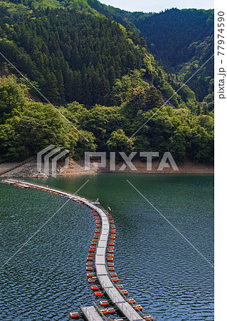 東京都/ 全国でも珍しい浮き橋「麦山の浮き橋・浮橋」(ドラム缶橋) 東京都/ 全国でも珍しい浮き橋「麦山の浮き橋・浮橋」(ドラム缶橋) 77974590
