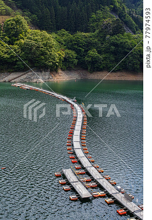 東京都/ 全国でも珍しい浮き橋「麦山の浮き橋・浮橋」(ドラム缶橋) 東京都/ 全国でも珍しい浮き橋「麦山の浮き橋・浮橋」(ドラム缶橋) 77974593