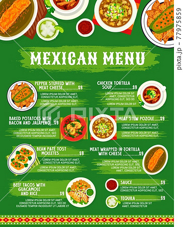 Mexican food, Mexico cuisine menu dishes, meals 77975859