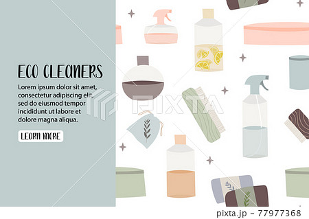 Natural household cleaners: soda, vinegar, lemon, mustard powder, salt, laundry soap. Eco friendly detergents, chemical free. Zero waste lifestyle. Green home concept. Vector flat cartoon illustration Natural household cleaners: soda, vinegar, lemon, mustard powder, salt, laundry soap. Eco friendly detergents, chemical free. Zero waste lifestyle. Green home concept. Vector flat cartoon illustration 77977368