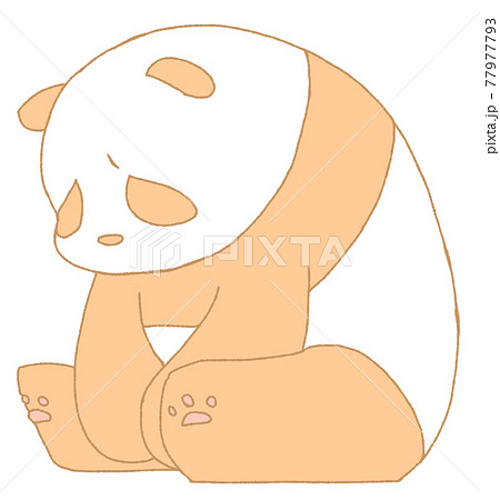 しょんぼりするパンダ（橙色） 77977793