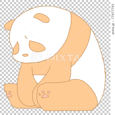 しょんぼりするパンダ（橙色） 77977793