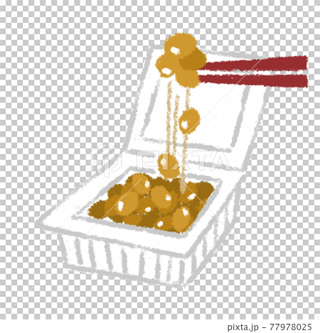 納豆　オイルパステル　手書き　素材　イラスト  77978025