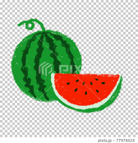 西瓜夏天素材插畫油畫棒 77978028