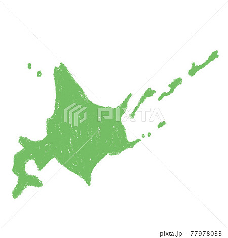 北海道 北国 地図 イラスト 水彩 素材のイラスト素材