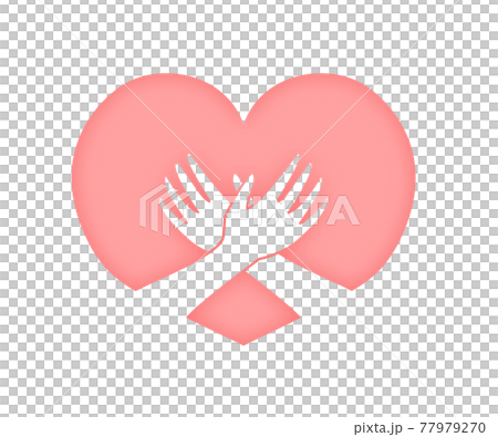 一隻手拿著一顆粉紅色的心的插圖 一隻手拿著一顆粉紅色的心的插圖 77979270