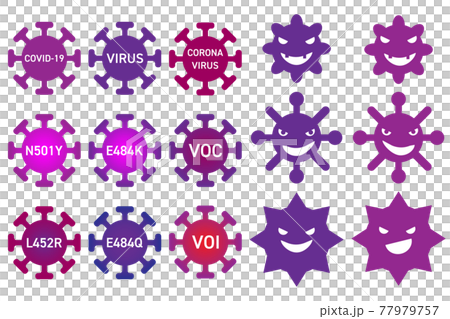 Illustration set with coronavirus and virus facial expressions Illustration set with coronavirus and virus facial expressions 77979757