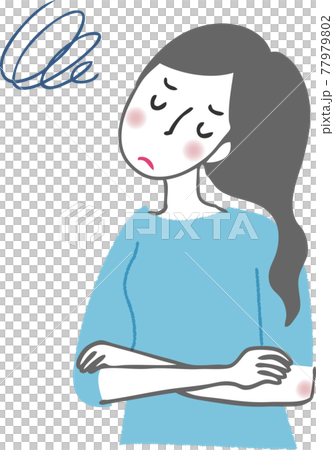不機嫌な女性。 77979802