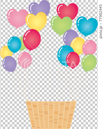 風船のついたかご(カラフル) 風船のついたかご(カラフル) 77982945