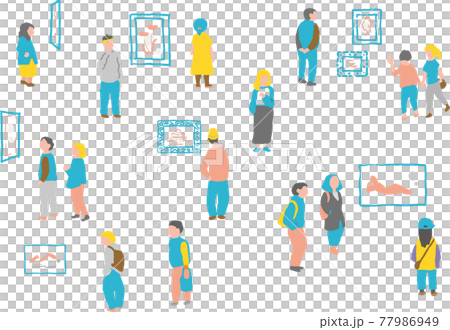 People who appreciate the painting People who appreciate the painting 77986949