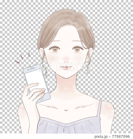 A woman holding a smartphone 77987096