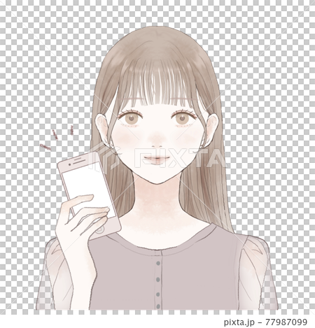 拿著智能手機的婦女 拿著智能手機的婦女 77987099