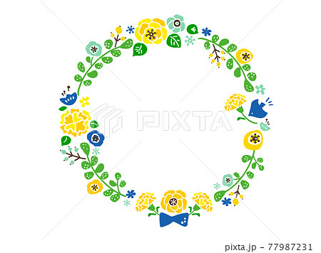 かわいいリース 手書きイラスト素材のイラスト素材
