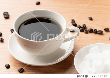 コーヒーと角砂糖の写真素材