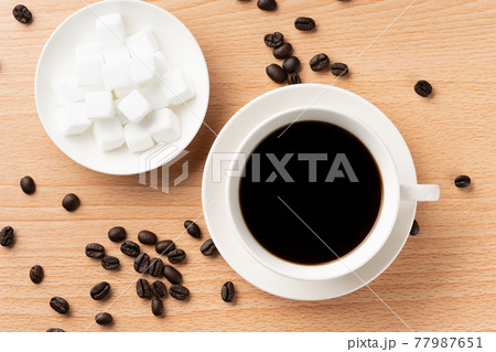 コーヒーと角砂糖の写真素材
