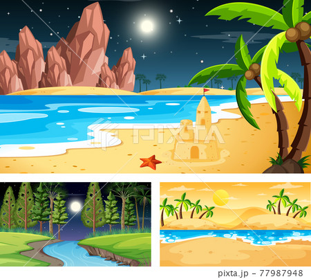 Three different nature horizontal scenes 77987948