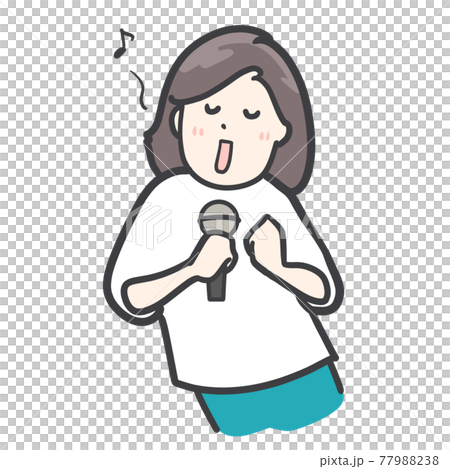 マイクを持つ女性のイラスト マイクを持つ女性のイラスト 77988238