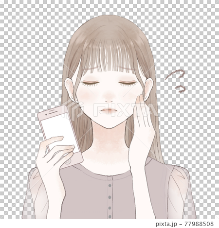 A woman in need with a smartphone A woman in need with a smartphone 77988508