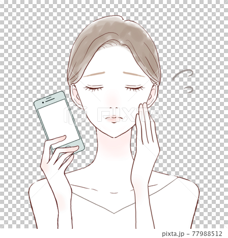 A woman in need with a smartphone A woman in need with a smartphone 77988512