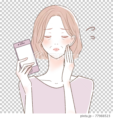 Middle-aged woman in need with a smartphone 77988523