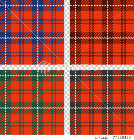 タータンチェックセット赤 9のイラスト素材 [77989359] - PIXTA 