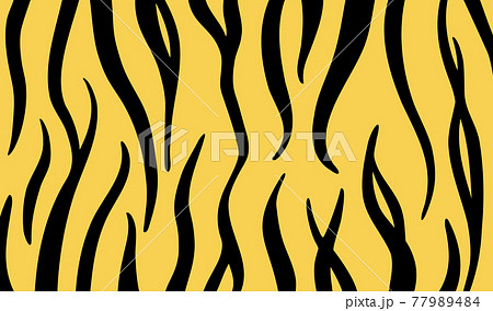 シンプルなトラ柄の背景素材 22年の干支 寅 虎の模様 黄色 黒のイラスト素材