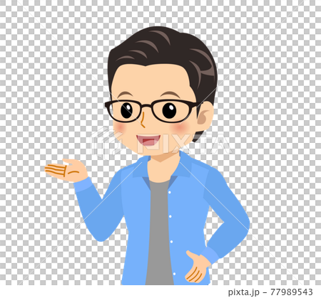 メガネを掛けた爽やかな青年 77989543