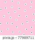 White ditsy flowers seamless vector background pink. Floral repeating pattern small flowers. Ditsy 77989711