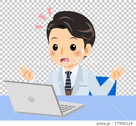 白衣を着た若い男性 77990124