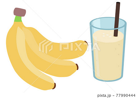 バナナスムージー バナナジュース イラストのイラスト素材