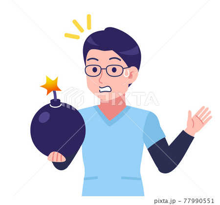 メガネを掛けた若い看護師の男性 メガネを掛けた若い看護師の男性 77990551