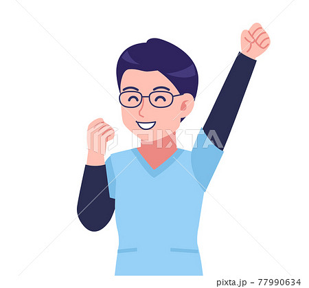 メガネを掛けた若い看護師の男性 メガネを掛けた若い看護師の男性 77990634