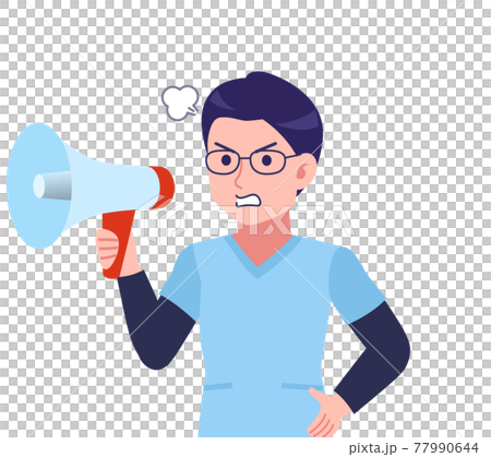 メガネを掛けた若い看護師の男性 77990644